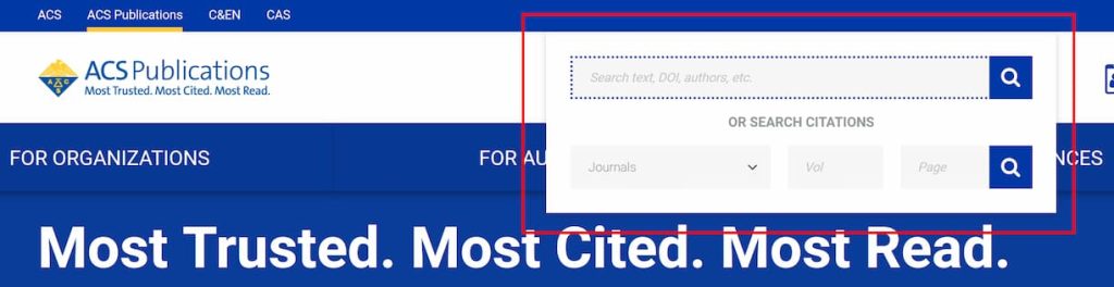 نحوه جستحوی مقاله در acs