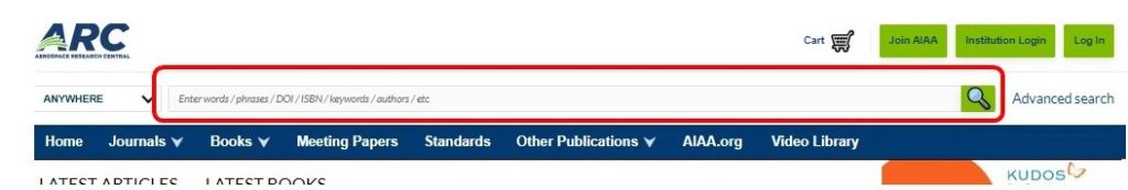 جستجوی ساده در پایگاه AIAA