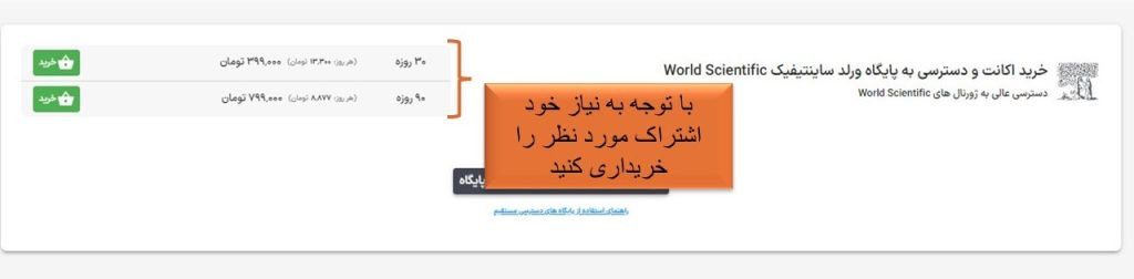 دسترسی مستقیم به پایگاه WorldScientific