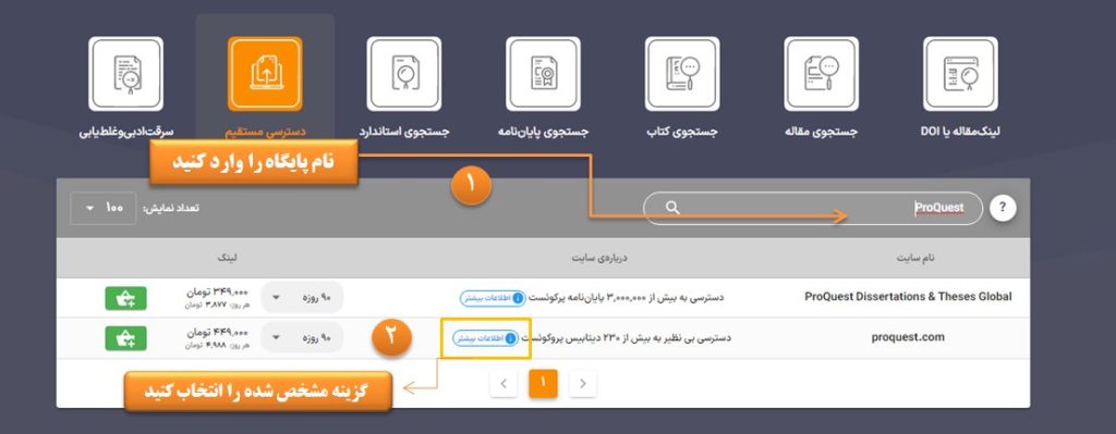 دسترسی مستقیم به پایگاه های اطلاعاتی خارجی