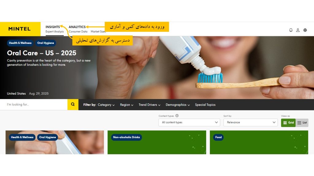 آموزش استفاده از پایگاه Mintel
