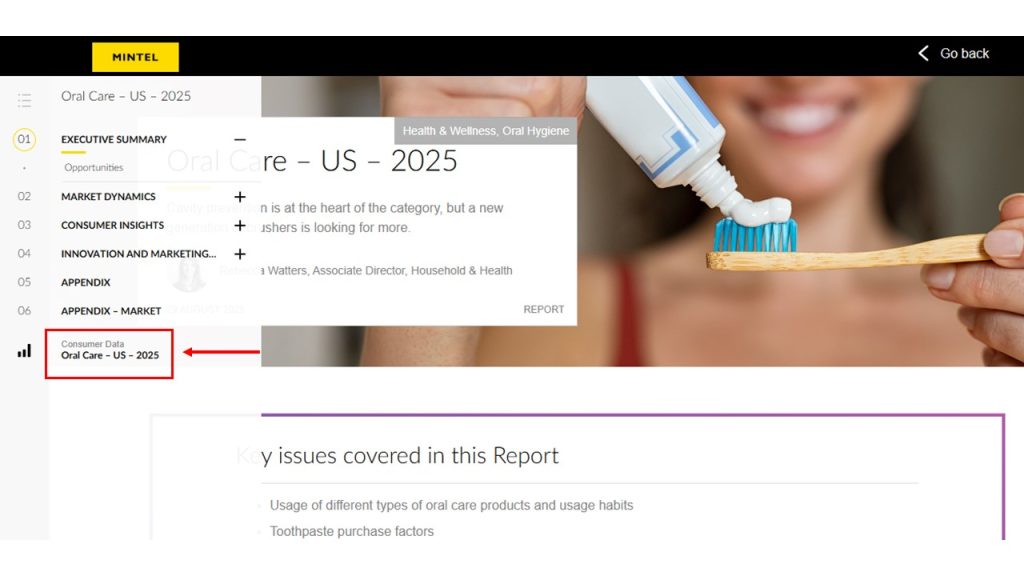 نحوه ورود به Consumer Databook در پایگاه Mintel