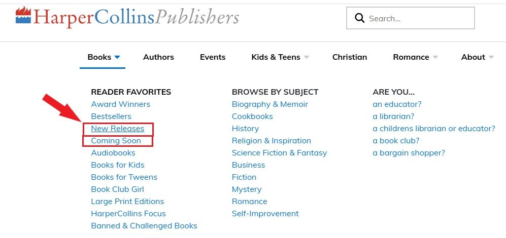 سایت harpercollins معرفی کتاب برای ترجمه