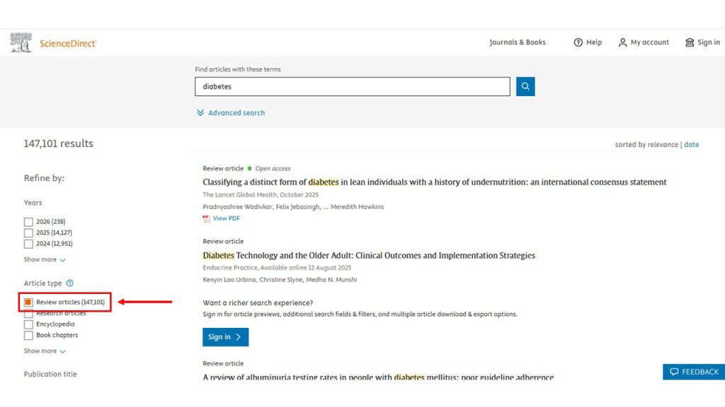 جستجوی مقاله مروری در ScienceDirect