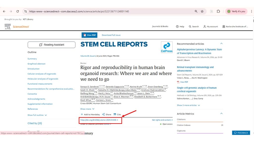 پیدا کردن doi مقاله در ScienceDirect