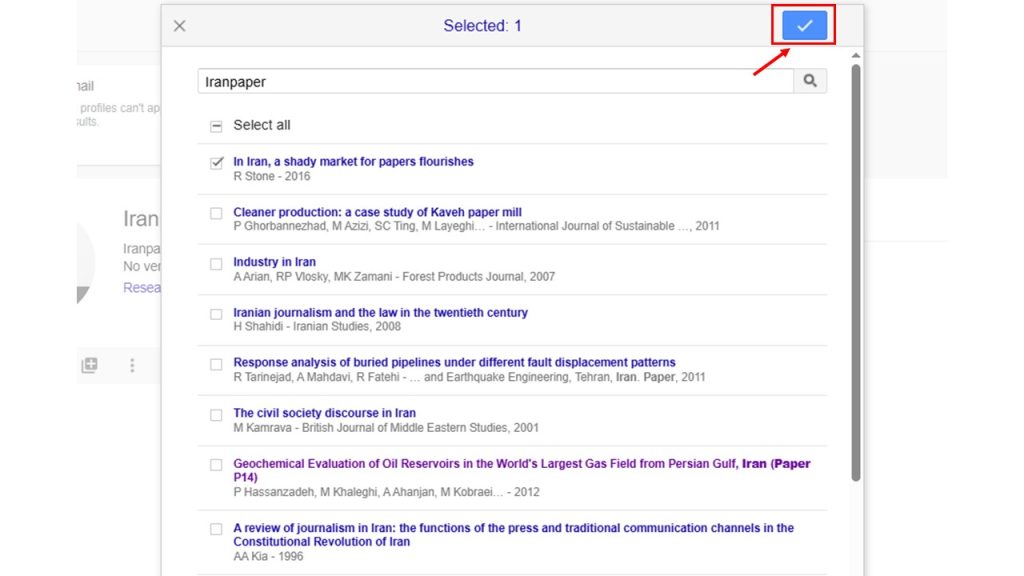 اضافه کردن مقاله به گوگل اسکالر