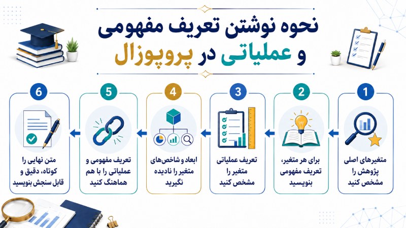 نحوه نوشتن تعریف مفهومی و عملیاتی در پروپوزال